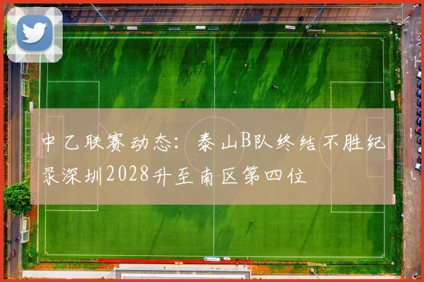 中乙联赛动态：泰山B队终结不胜纪录深圳2028升至南区第四位
